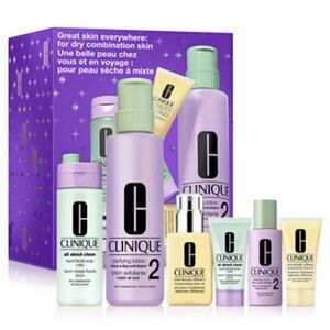CLINIQUE 2 Great Skin Everywhere 4 Dry Combination Skin 6 Piece Set w/bonus bag